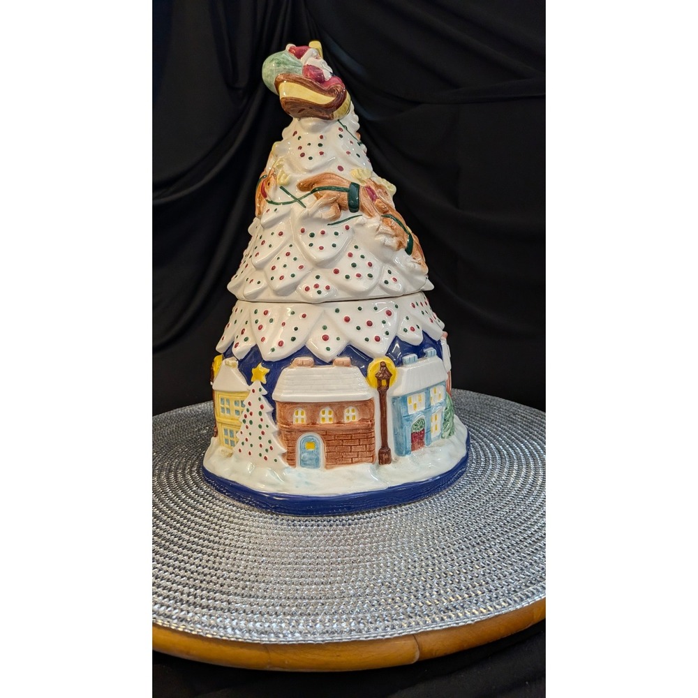 Epoch by Noritake Santa 12" Christmas Tree Ceramic Cookie Jar